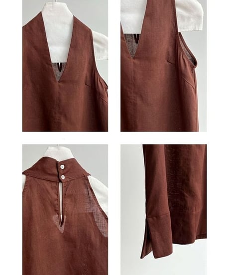 sleeveless v-neck top / 5color　hm2253