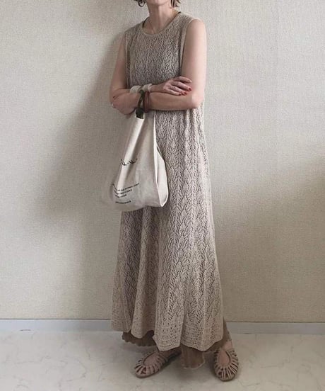 crochet knit dress / 3color　hm1484