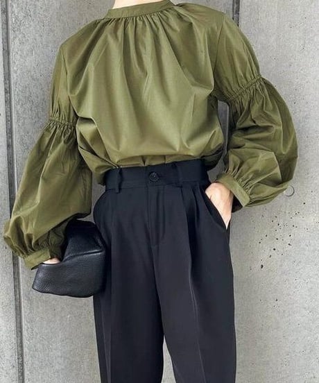 stand collar blouse / 4color　hm2526