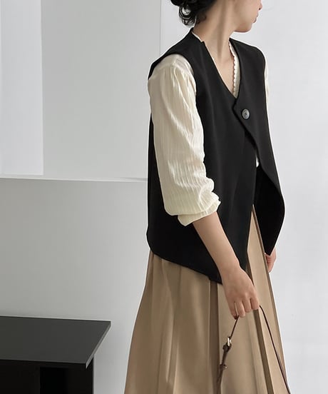 one button vest / 2color　hm1677