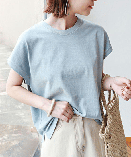 curved cotton top / 7color　hm2957