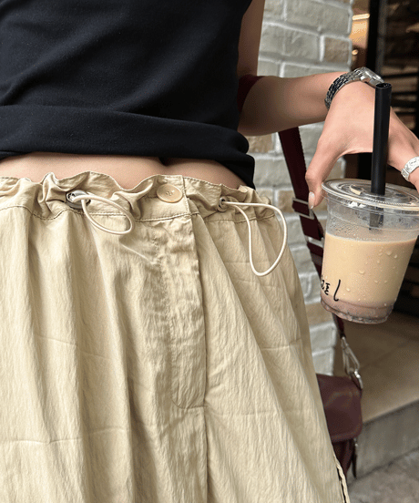 drawstring cargo skirt / 2color　hm1387