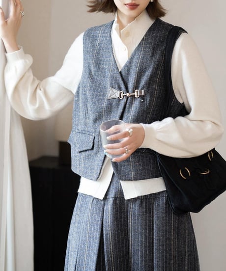 vintage tartan vest & skirt　hm2521