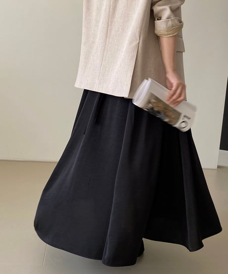 satin flare long-skirt / 2color　hm1376