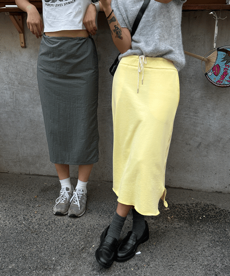 side slit sweat skirt / 2color　hm1293