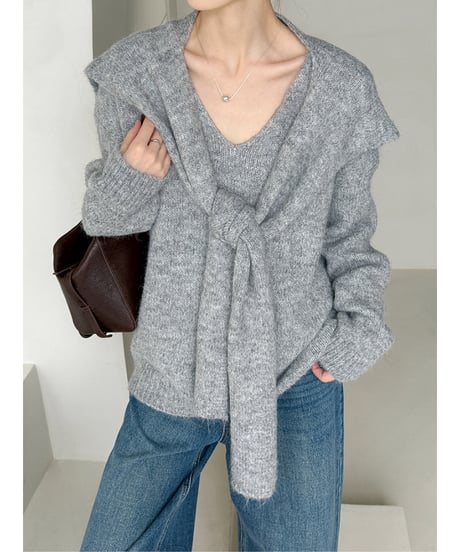 layered look knit top / 3color　hm2718