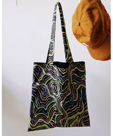 wave pattern tote bag　hm2332
