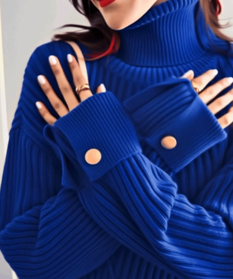 button high-neck knit / 3color　hm2697