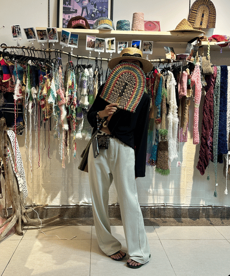 denim wide color pants / 2color　hm1335