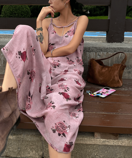 retro pomegranate print dress　hm1622