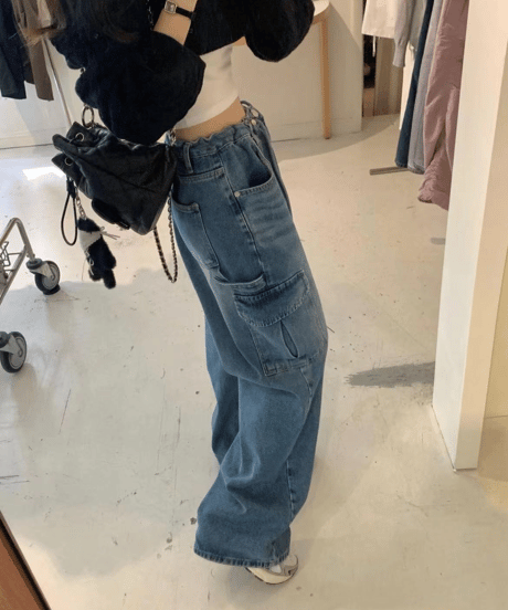 cargo denim pants　hm2865