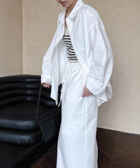 oversized shirt & skirt set / 2color　hm2075