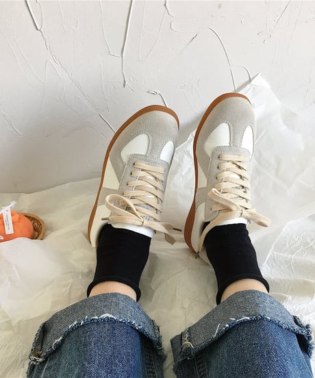 natural bicolor sneakers　hm1738