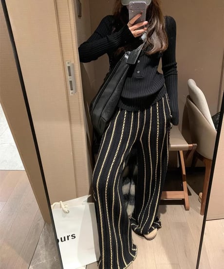 striped wide leg pants　hm2743