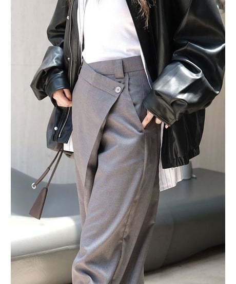 asymmetric wide leg pants　hm1734