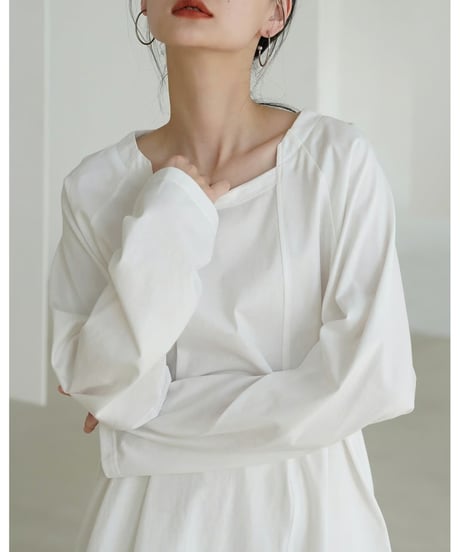 open neck long cutsew　hm2029