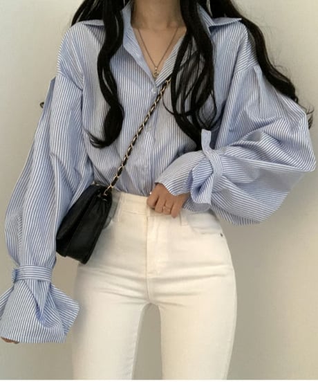 stripe loose shirt / 2color　hm2916