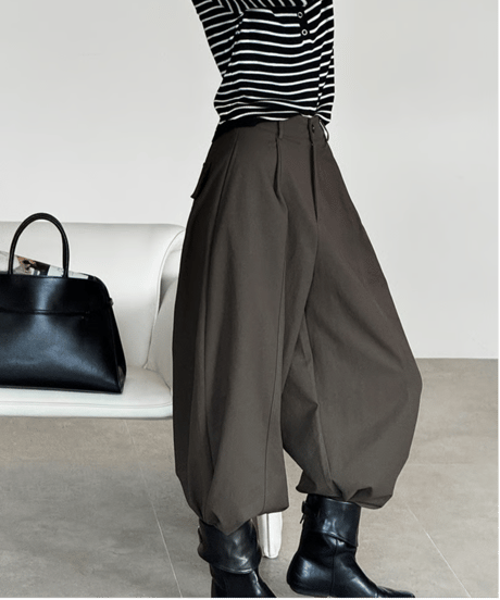 wide silhouette tuck pants / 4color　hm2765
