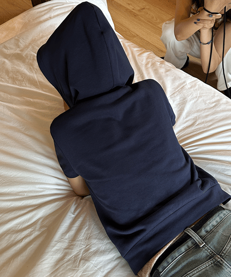 short sleeve hoodie / 2color　hm1455