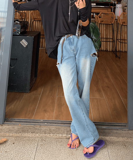 broken denim pants / 2color　hm1920