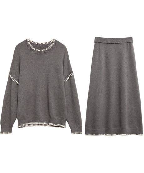stitch knit set-up / 2color　hm2737