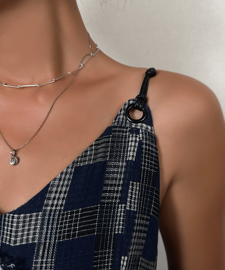 vintage check cami dress / 2color　hm1611