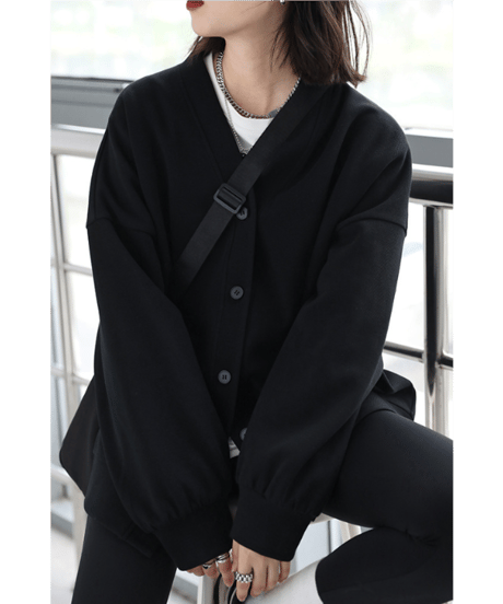 oversized v-neck cardigan / 2color　hm2604
