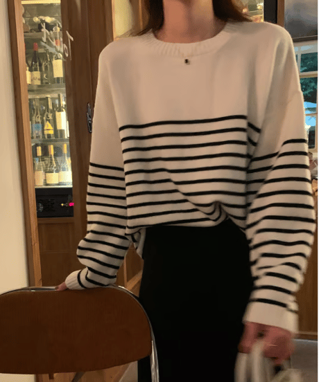 stripe knit top　hm2554
