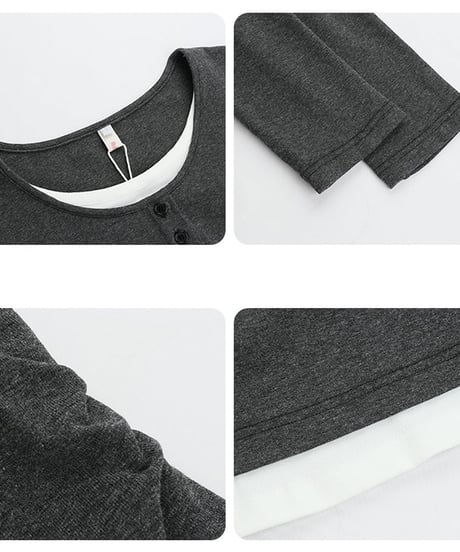 layered henry neck cutsew　hm2030