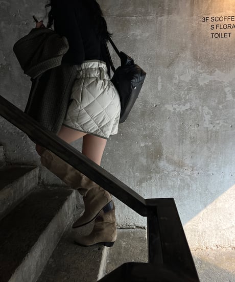 quilted short pants / 2color　hm1030