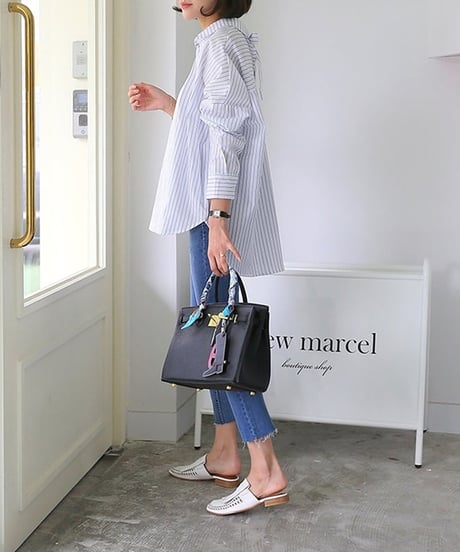 back ribbon shirt / 2color　hm2142