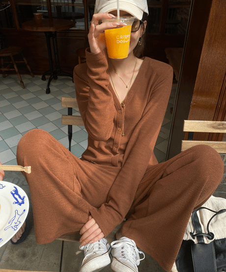 cardigan & pants setup / 2color　hm1353
