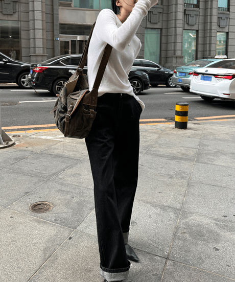 straight denim pants / 2color　hm1172