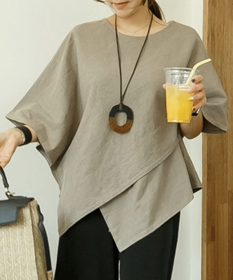 asymmetric loose top / 2color　hm2903