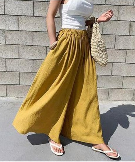 wide skirt pants / 4color　hm2904