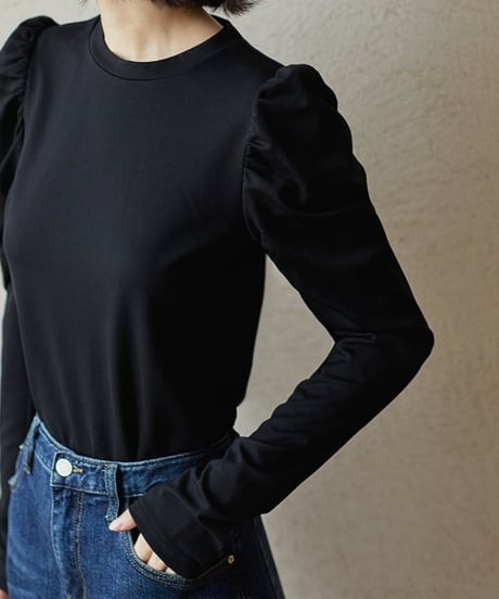 puff sleeve t-shirt / 2color　hm2002