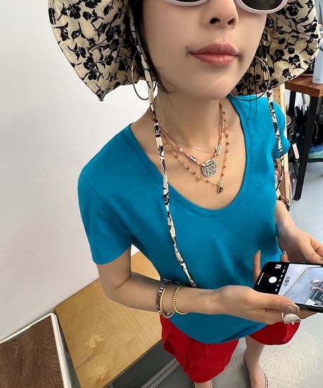 relax u-neck tee / 2color　hm2398