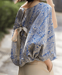 paisley ribbon blouse / 2color　hm2872