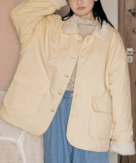 sherpa collar jacket / 2color　hm2712