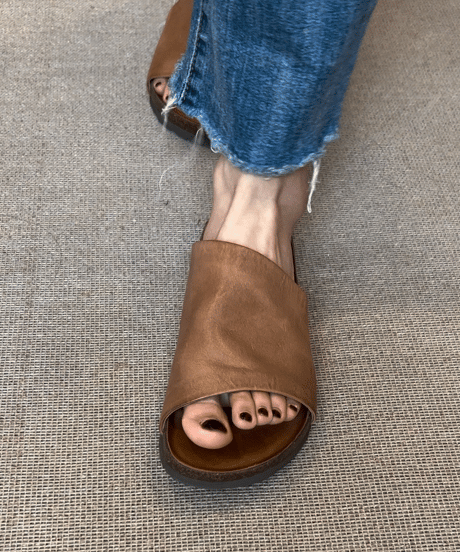 leather slide sandals / 2color　hm2374