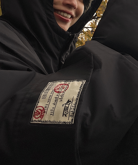 label pullover jacket / 2color　hm1891