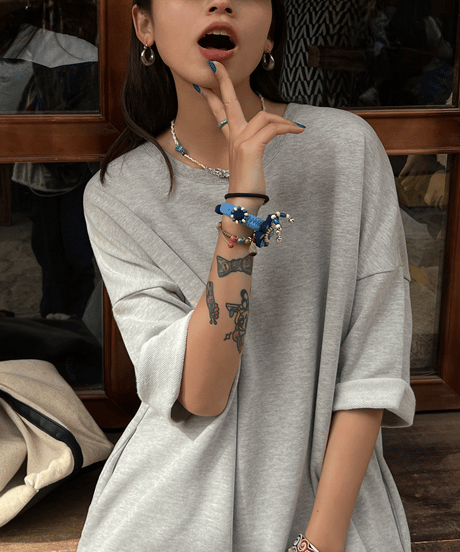 cotton t-shirt dress / 2color　hm1508