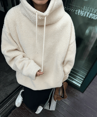 plush fleece hoodie / 2color　hm1767