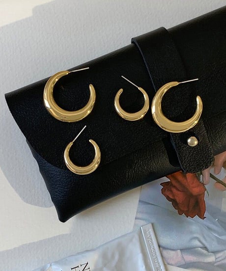 chic hoop earrings / 2color　hm2515