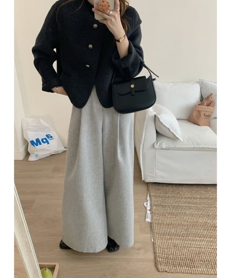 chic no-collar jacket / 5color　hm2705