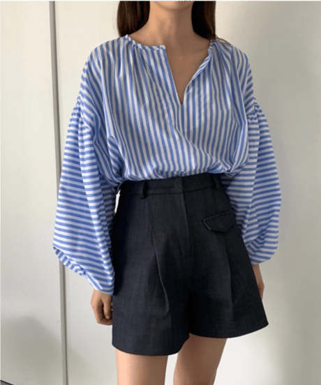 skipper loose blouse / 2color　hm2931