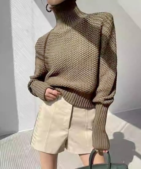 waffle long cuff knit / 3color　hm1807