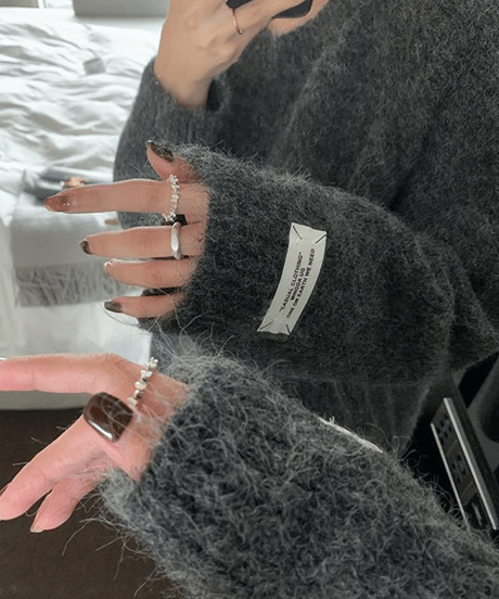 sleeve tag knit / 6color　hm1884