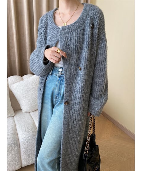 asymmetric long cardigan / 2color　hm2793