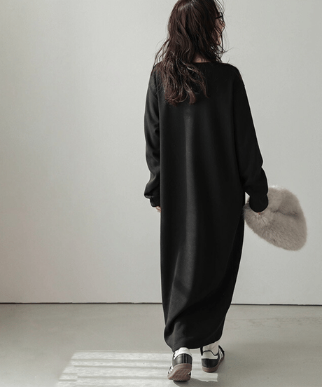 relaxed Waffle dress  / 4color　hm2626